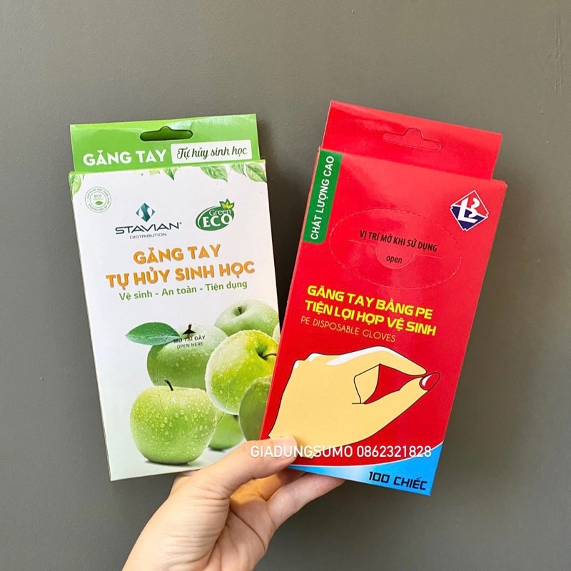Hộp găng tay nilon 100 chiếc