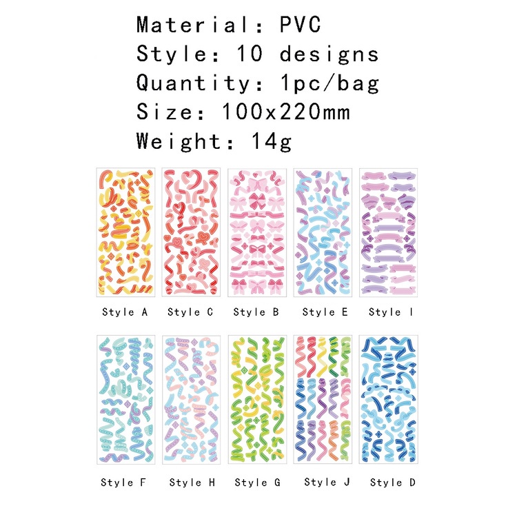 Bộ 10 hình dán trang trí màu laser sáng tạo