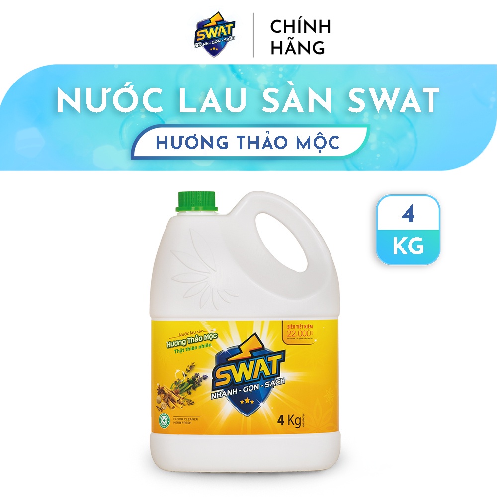 Nước Lau Sàn SWAT Can 4Kg Tiết Kiệm