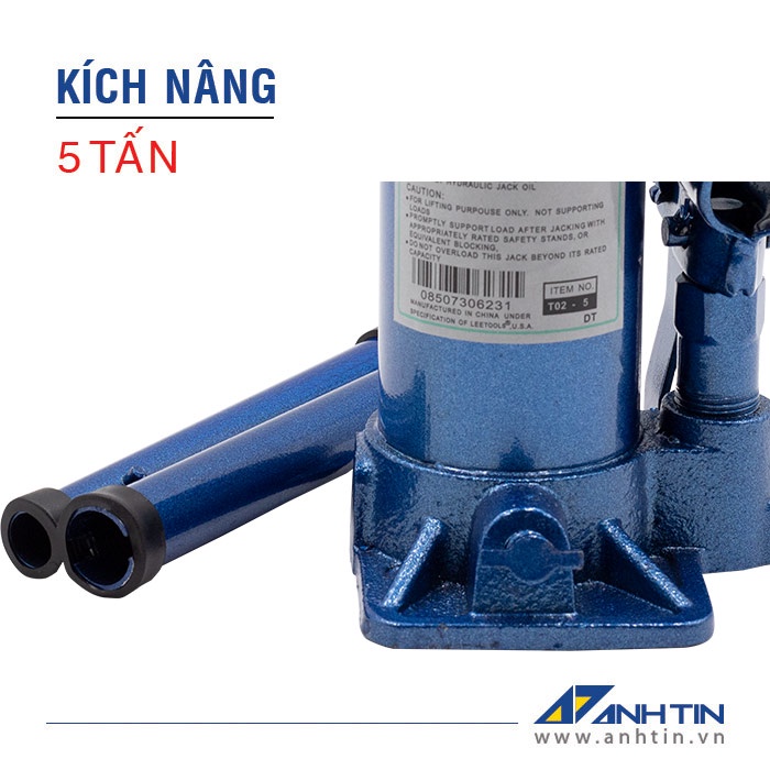 Con đội 5 tấn | Kích nâng xe ô tô xe tải | Kích thủy lực | 5 tấn | Chiều cao nâng 120mm | Chiều cao ren 60mm
