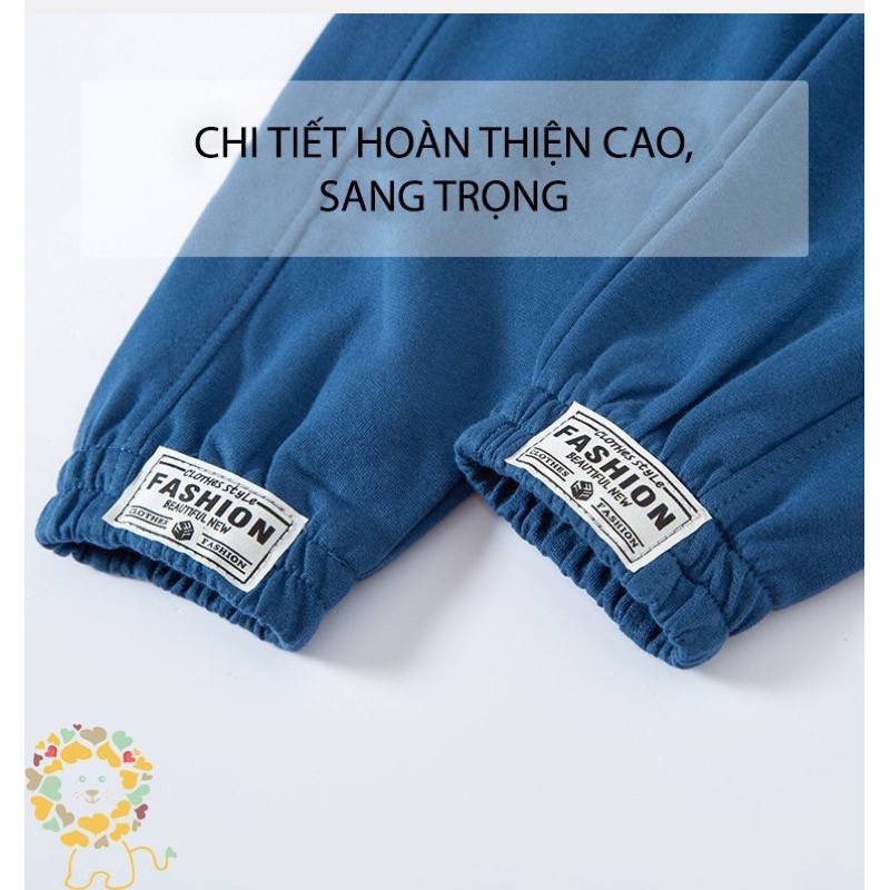 Quần nỉ dài trẻ em bé trai bé gái chất cotton mềm mỏng thấm mồ hôi in hình ngộ nghĩnh, mẫu mới 2020 hàng QC xuất khẩu