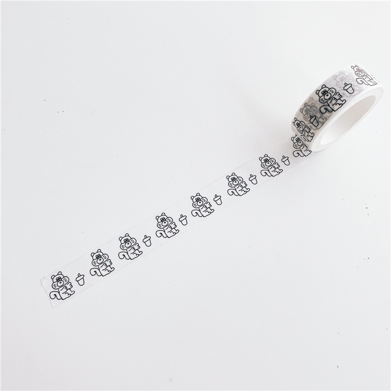 Cuộn Băng Keo Giấy Washi Dễ Thương 5m Dùng Trang Trí Sổ Tay/ Nhật Ký DIY