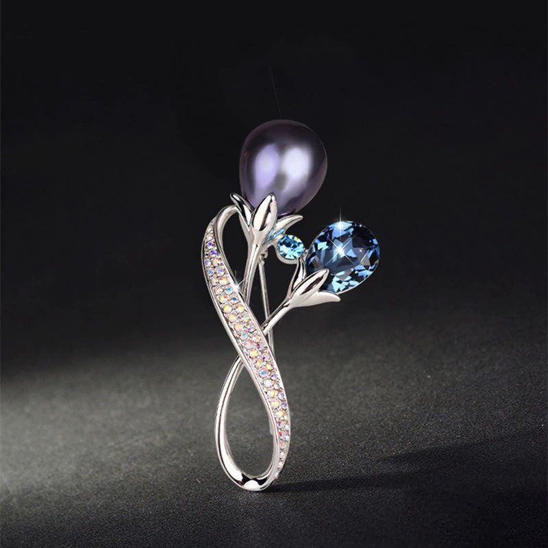 Ghim Cài Áo Đính Đá Phong Cách Hoàng Gia Thời Trang Cho Nữ