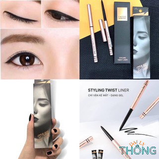 Chì sáp kẻ mắt màu đen huyền Vacosi Hàn Quốc-VM02-01 Chì vặn kẻ mắt dạng gel VACOSI NATURAL STUDIO STYLING TWIST LINER