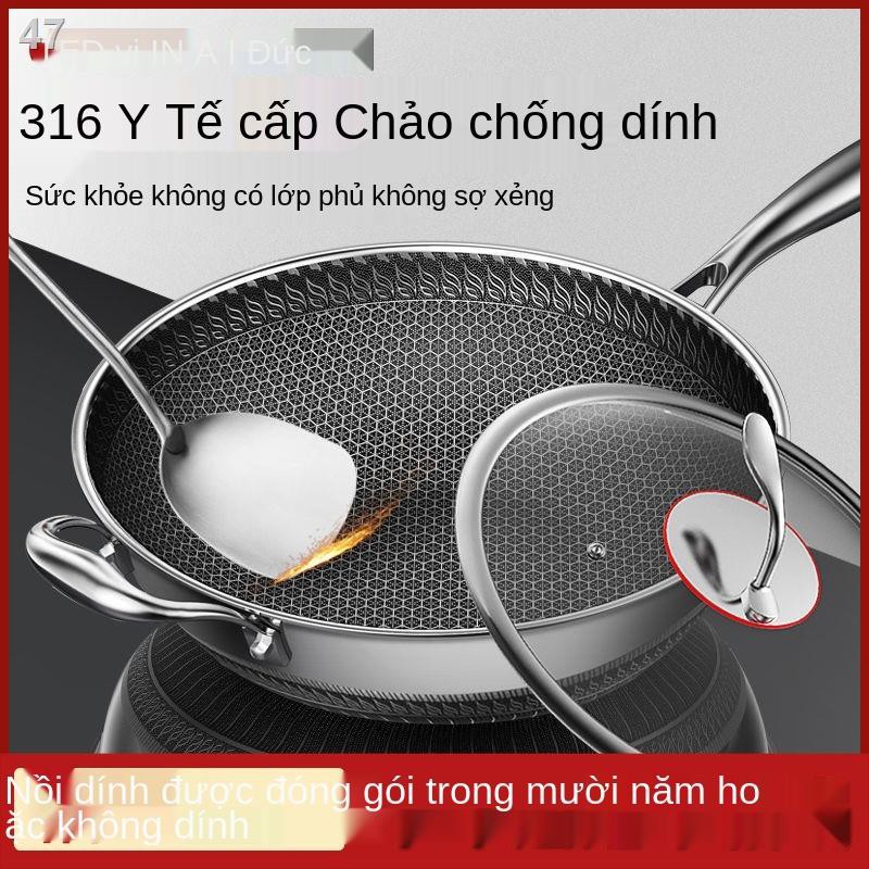 N[xôi phải về] Chảo chống dính inox 316 gia dụng nồi nấu bếp từ ga đa năng