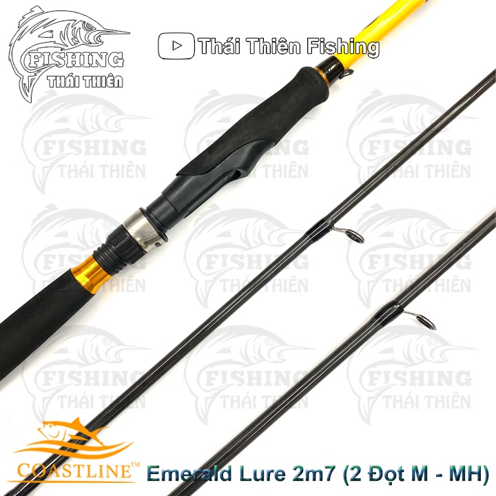 Cần Câu Cá Coastline Emerald Lure Máy Đứng 2m7 2 Ngọn M - MH Chất Liệu Carbon Khoen 1 Chân, Pat Kiểu Mới