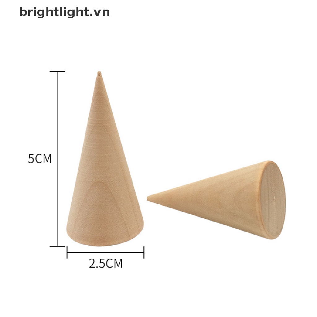 Bộ 5 Giá Đỡ Trưng Bày Nhẫn Hình Nón Bằng Gỗ Sáng Tạo