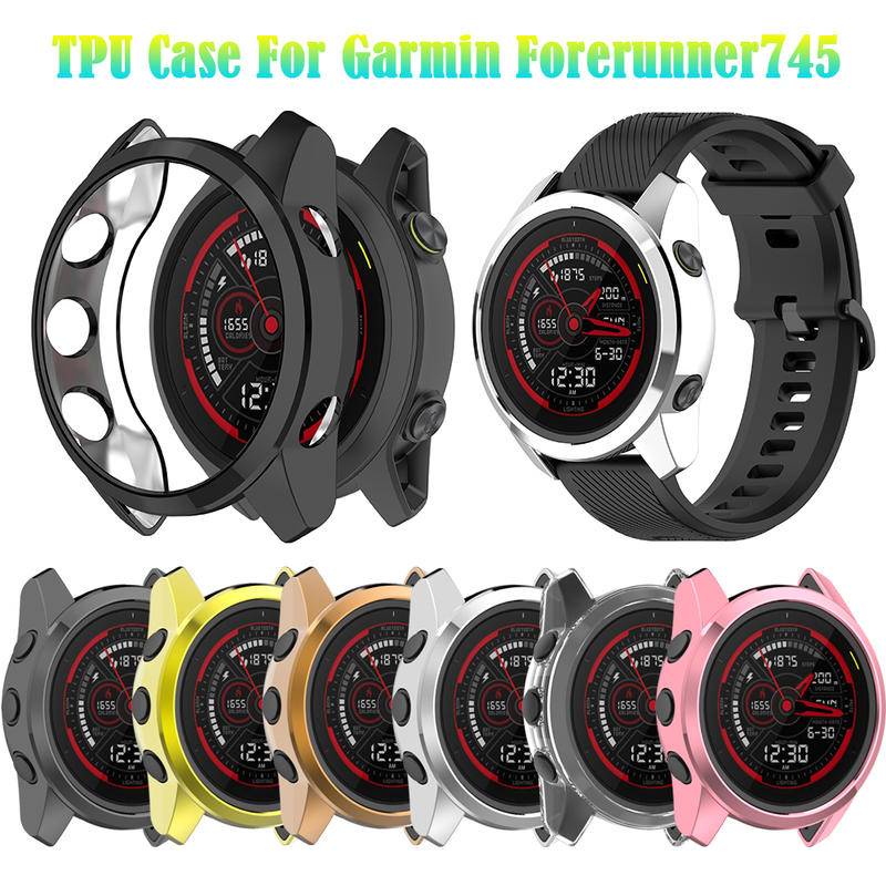 1 Khung Bảo Vệ Bằng TPU Mạ Viền Cho Đồng Hồ Thông Minh Garmin Forerunner 745