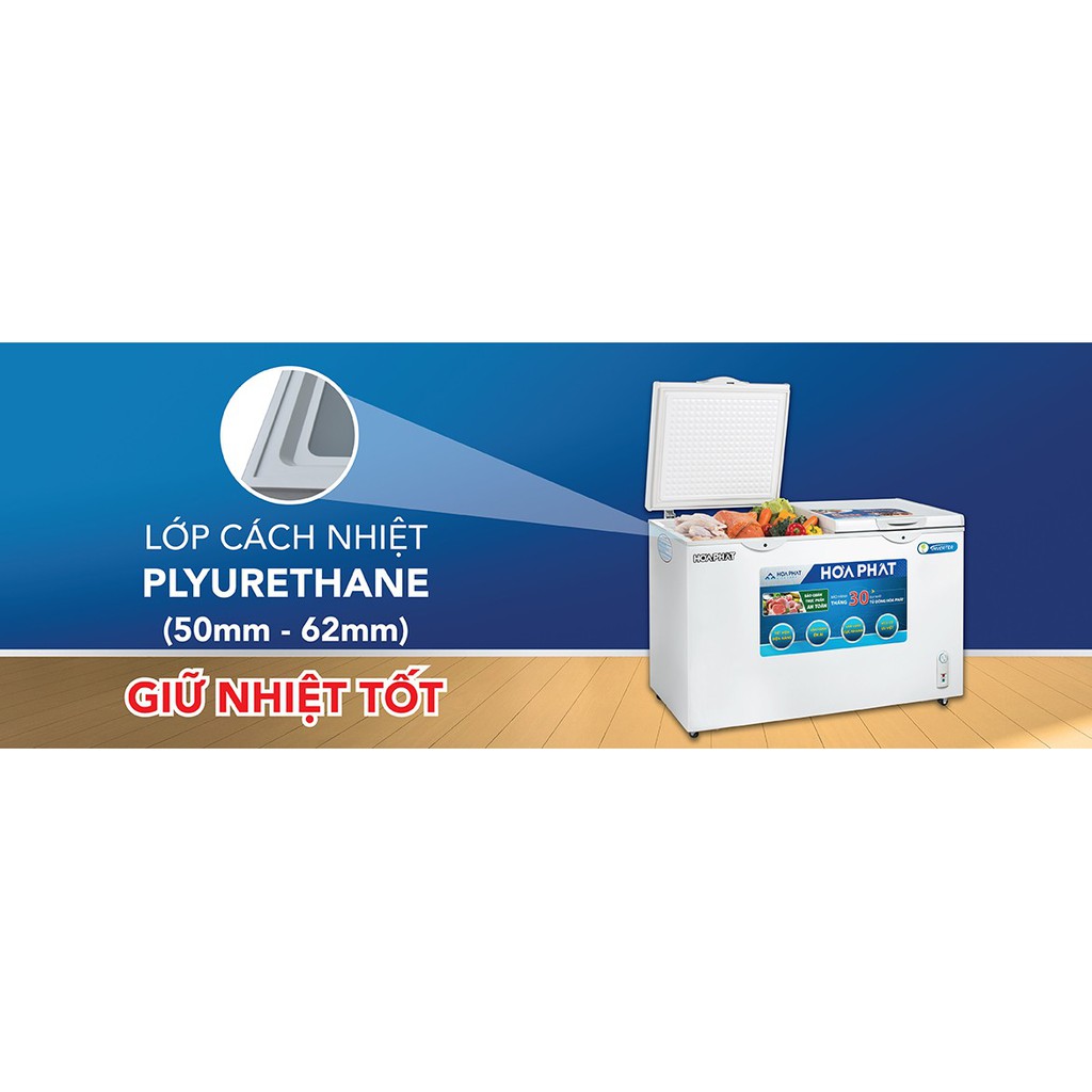 Tủ đông Hòa Phát INVERTER HCFI 666S1Đ2 400l 1 ngăn đông-Bảo hành chính hãng 24 tháng toàn quốc