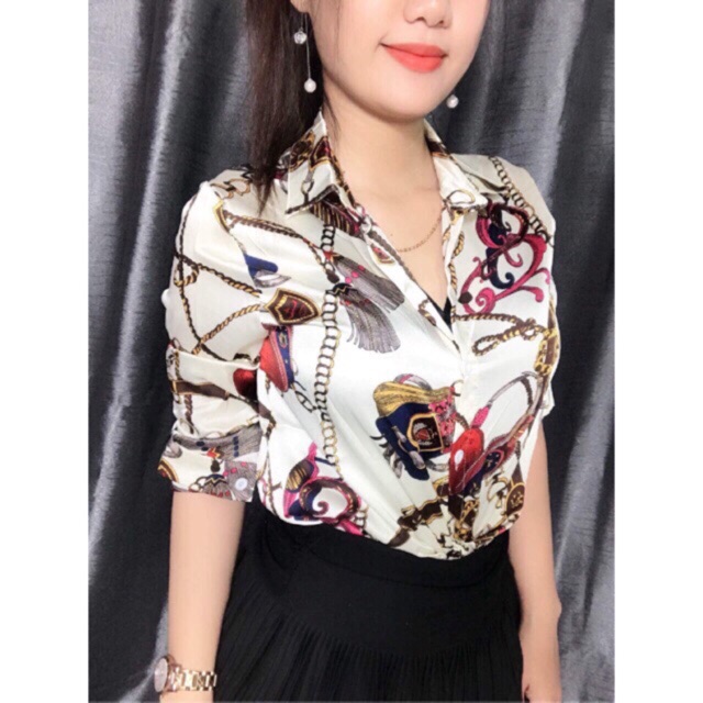 Áo sơmi lụa mạng cực đẹp