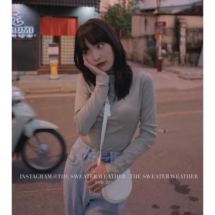 Áo giữ nhiệt nữ cổ 3 phân chất mềm mịn hàng Quảng châu