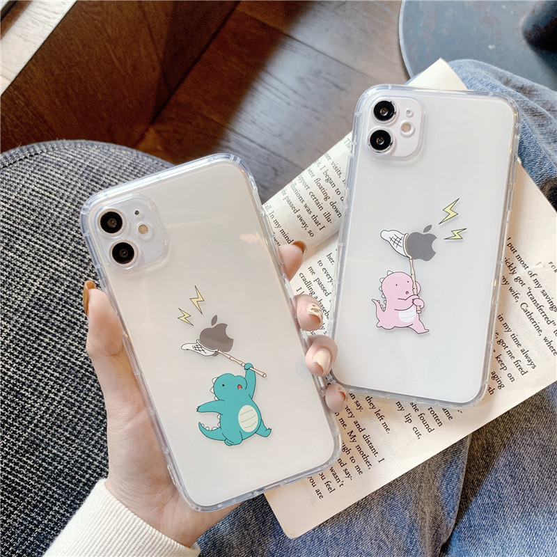 Ốp Điện Thoại Trong Suốt In Hình Khủng Long Hàn Quốc Cho Iphone 12 I11 Pro Max Se2 Xr