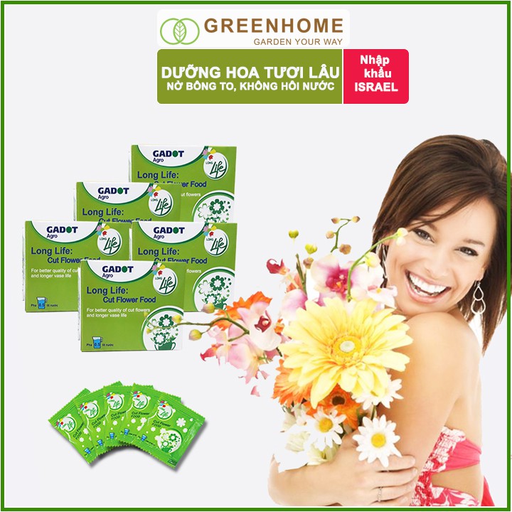 30 gói Dưỡng hoa lâu tàn Long Life, gói 5gr, hoa tươi lâu, nở bông to, không bị hôi nước |Greenhome