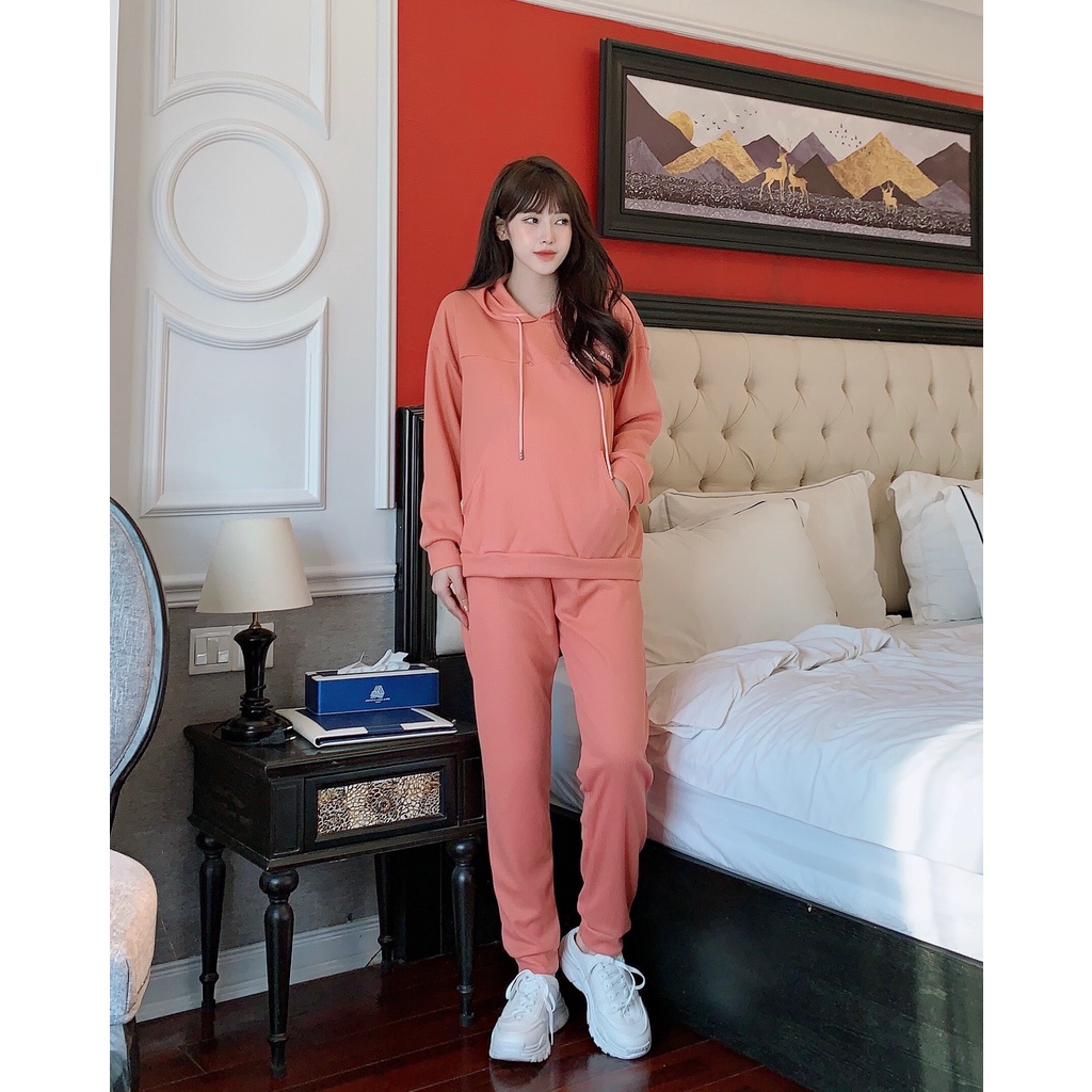 Bộ đồ bầu dài tay và cho con bú M436 chất tổ ong cao cấp freesize từ 45 đến 70kg
