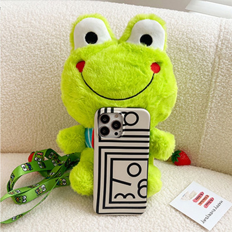 Ba Lô Đeo Vai Hình Chú Ếch Hoạt Hình Nhồi Bông Dễ Thương Cho Bé