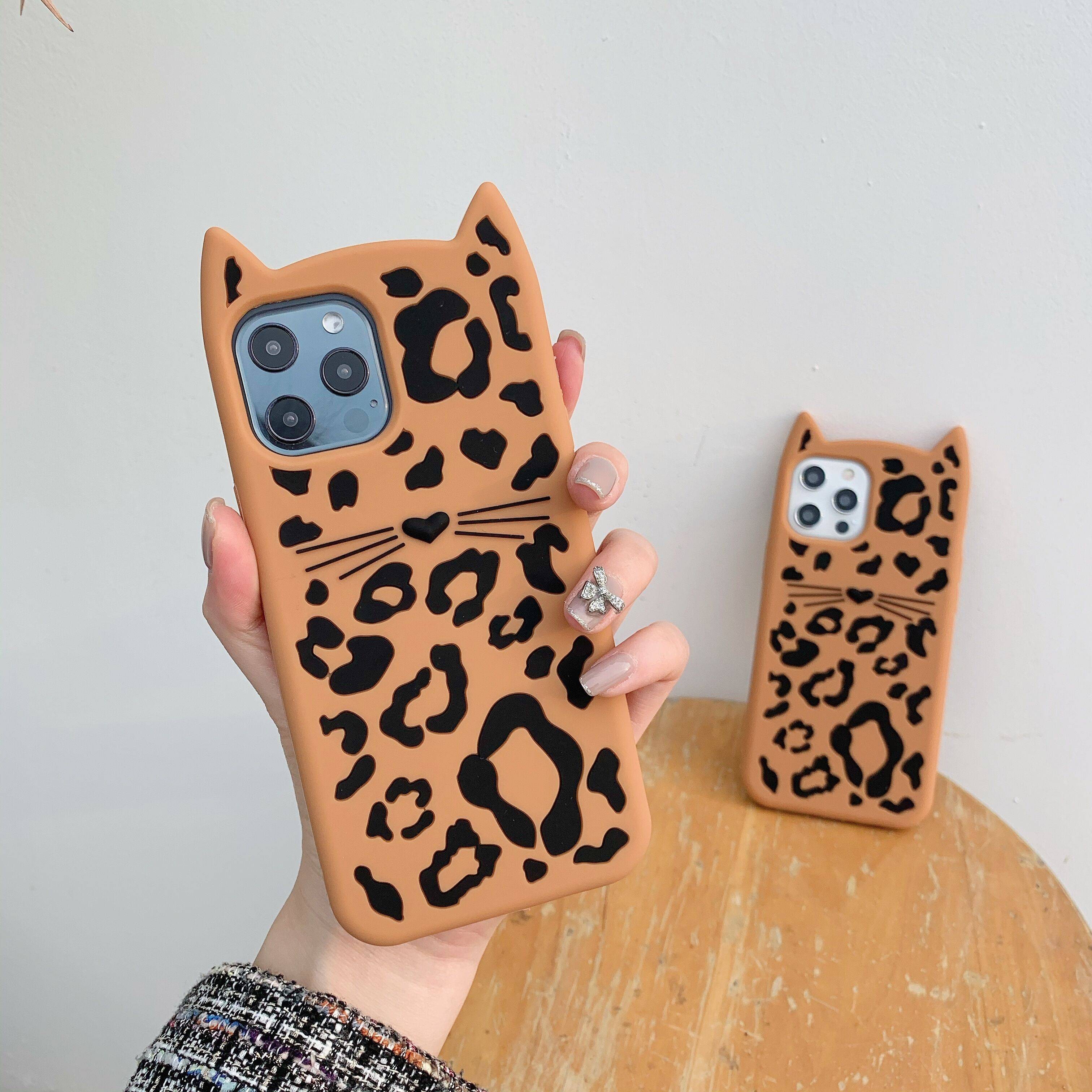 Cartoon Leopard Cat Phone Case Apple iPhone 6 6s 7 8 Plus X XR XS 11 Pro Max iPhone SE (2020) Casing Soft Silicone Cover Bag