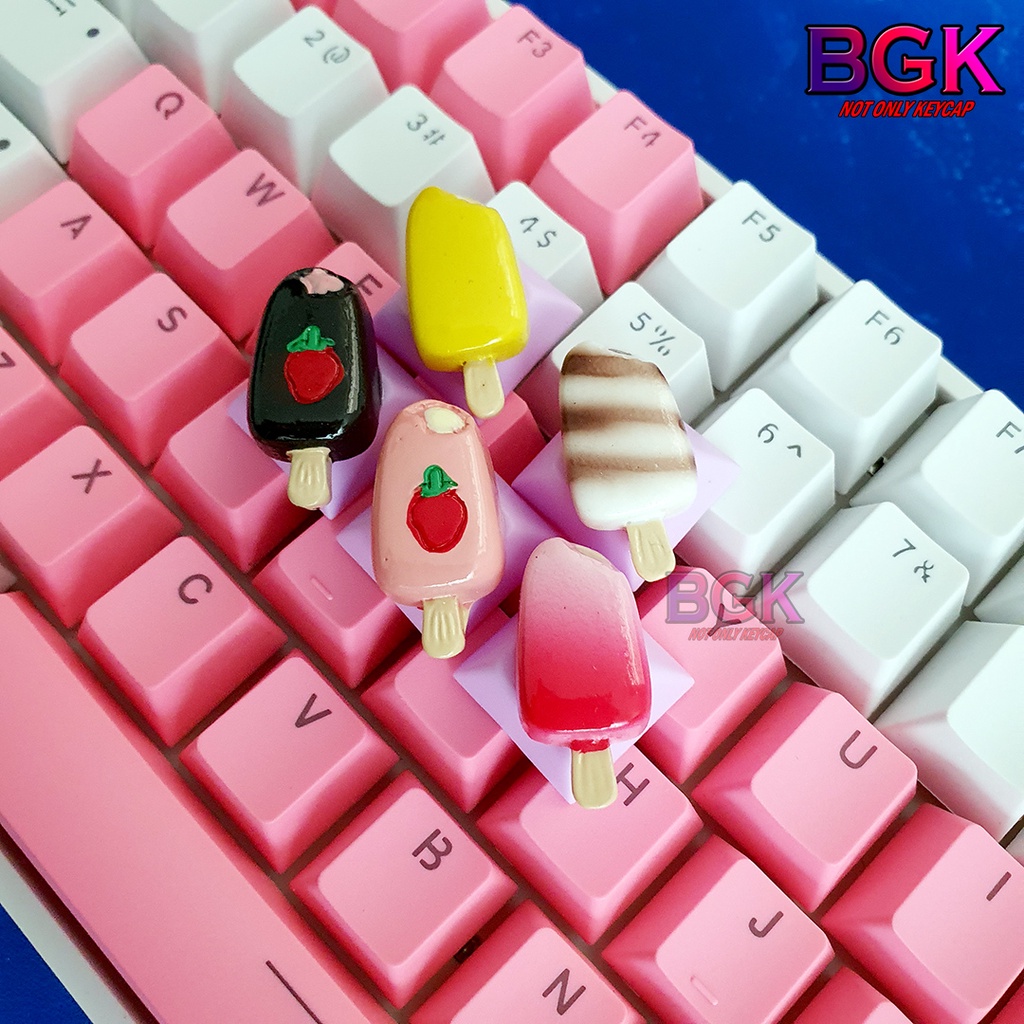 Keycap Artisan lẻ hình que kem lớn cực cu te kích thước 1u dành cho phím cơ ( keycap resin độc lạ )( Keycap Artisan )