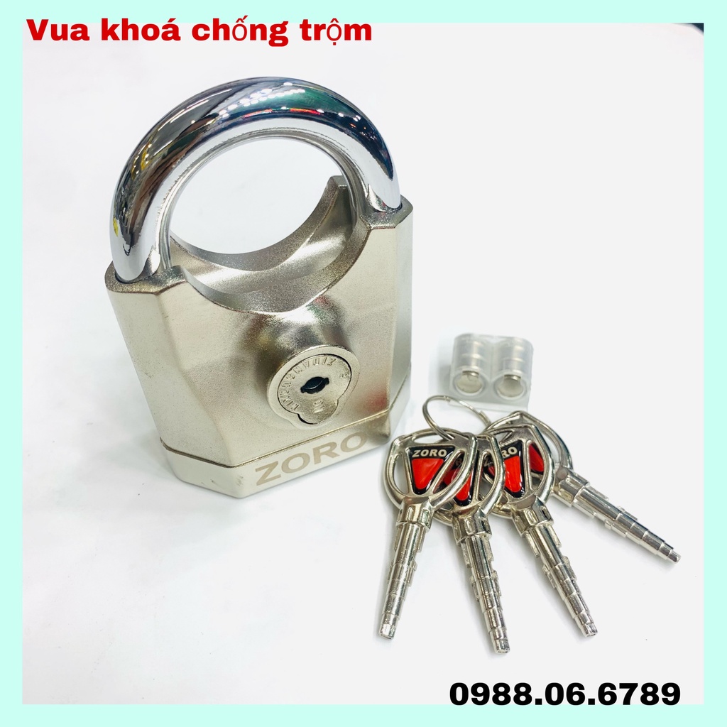 Ổ khóa báo động chống trộm cao cấp ZORO⚡FREE SHIP⚡Công nghệ Mỹ: chống cưa-chống cắt-chống đục-chống cháy-chống nước