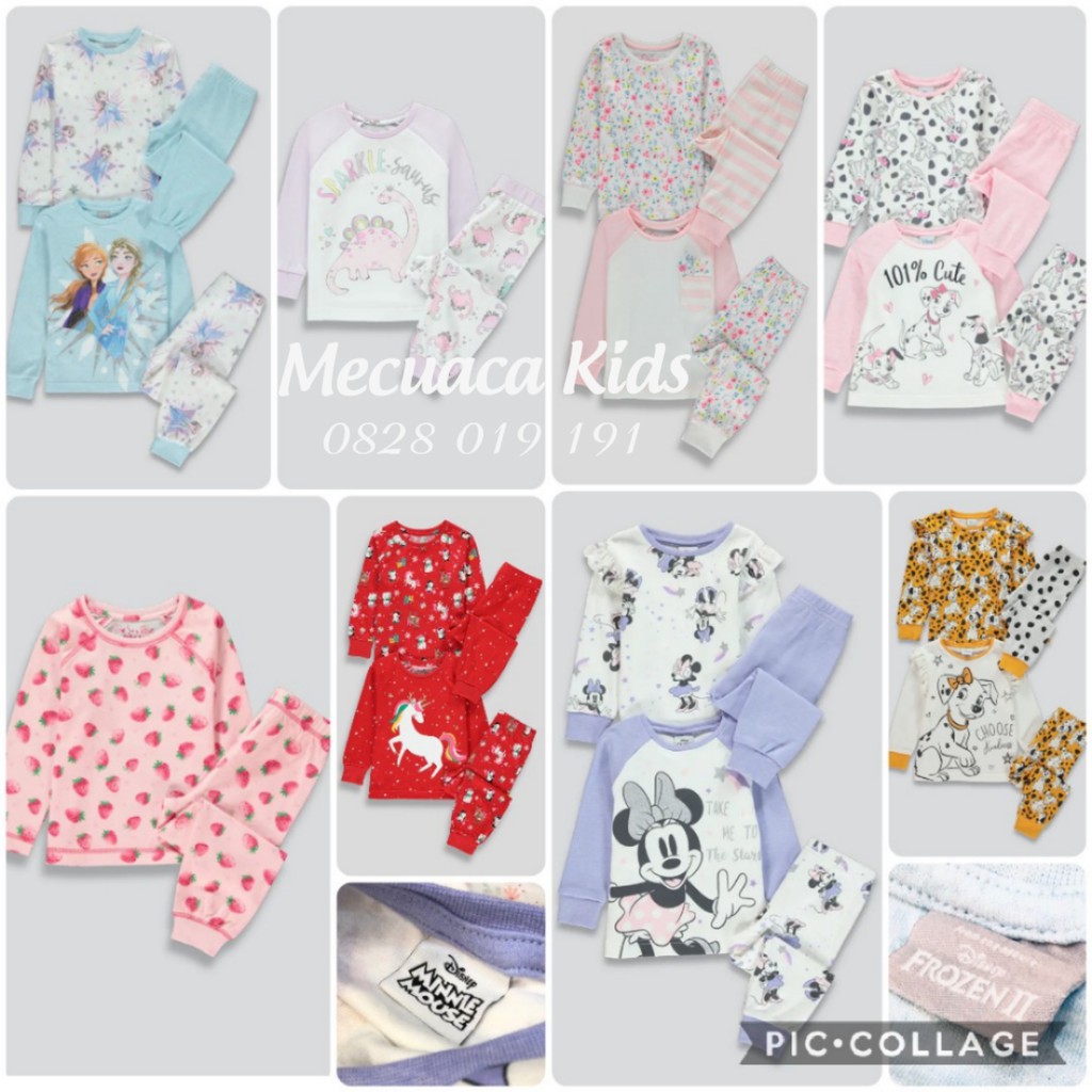 [9m-7y][ CHỌN MẪU] Bộ cotton/bộ ngủ/bộ mặc nhà dài tay màu đẹp xuất dư cho bé/bé gái