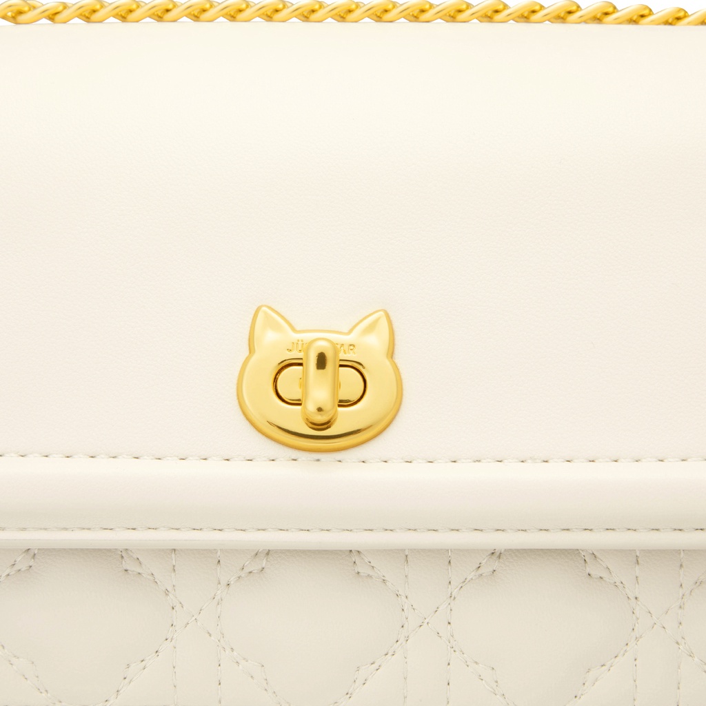 Túi đeo chéo nữ Just Star đẹp dễ thương chần ô khóa charm mèo ViAnh Store 172880