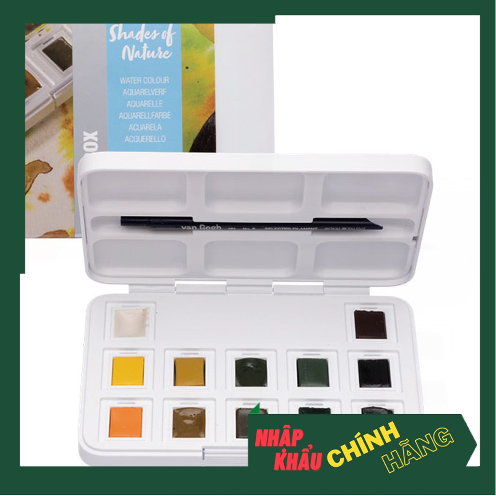 Màu Nước Van Gogh - POCKET BOX SET 12 - vẽ tranh màu nước - Thiết kế nhỏ gọn phù hợp mang theo bên mình