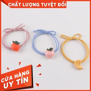 Dây chun cột buộc tóc đính hoa quả phong cách hàn quốc siêu kute qa0208