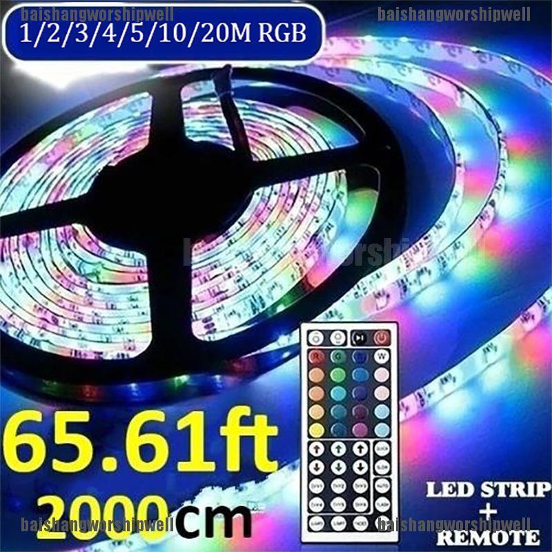 [baishangworshipwell♥]3.28-65.61ft 3528 SMD RGB 600LEDs LED Light Strip+44Key Remote Control