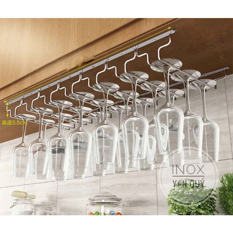 INOX 304 GIÁ KỆ TREO LY RƯỢU VANG 345678 HÀNG SÂU 18CM 22.5CM 28CM SIÊU ...