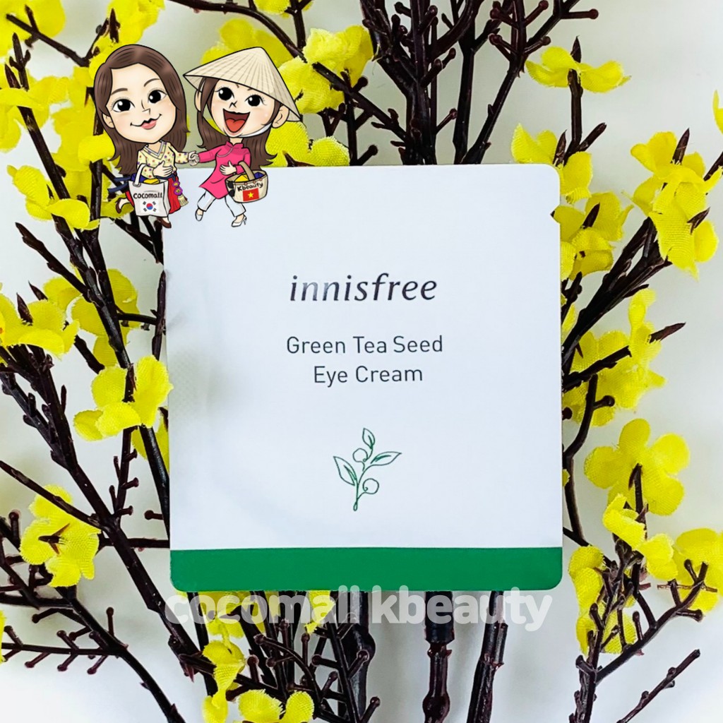 [ Sample 1ml ] Kem Dưỡng Mắt Trà Xanh Innisfree Green Tea Seed Eye Cream chống lão hóa vùng da mắt cocomallkbeauty