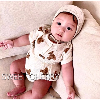 bộ xô muslin hình gấu