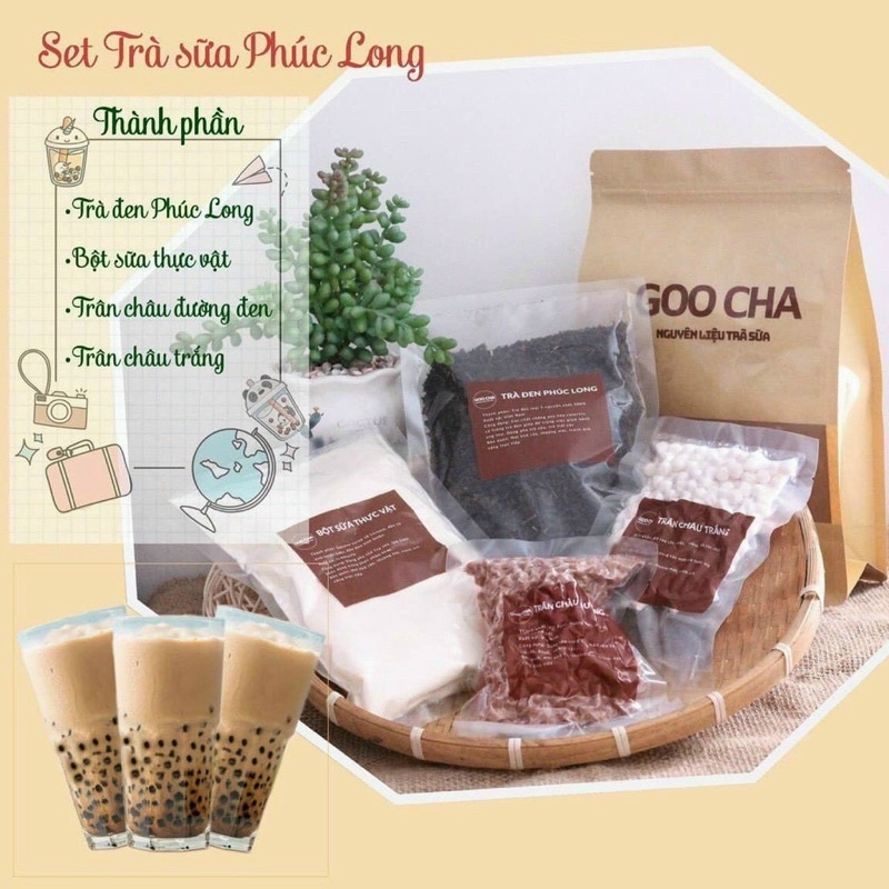 SET NGUYÊN LIỆU TRÀ SỮA PHÚC LONG GOO CHA
