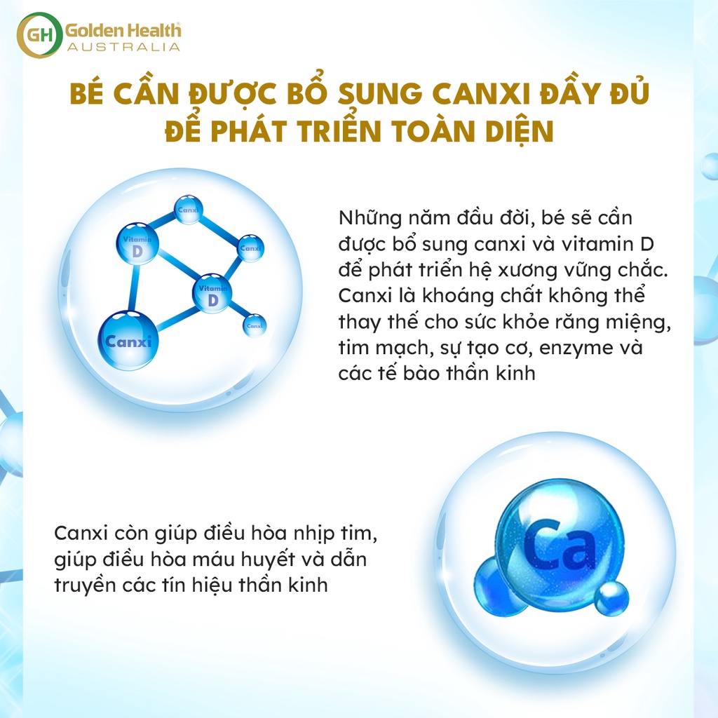 [GOLDEN HEALTH] Viên uống hỗ trợ chắc xương và phát triển chiều cao cho trẻ Golden Health Kids Milk Calcium (90 viên)