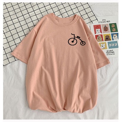 áo thun phong rộng cotton xịn-áo thun phong rộng tay lỡ in logo xe đạp