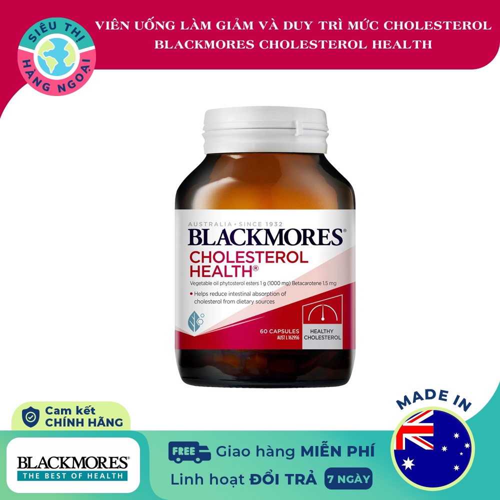 Viên uống giảm mỡ máu Blackmores Cholesterol Health 60 viên