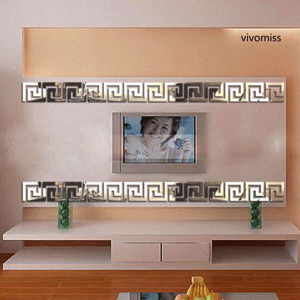 Set 10 Miếng Gương Dán Tường 3d Trang Trí Nội Thất