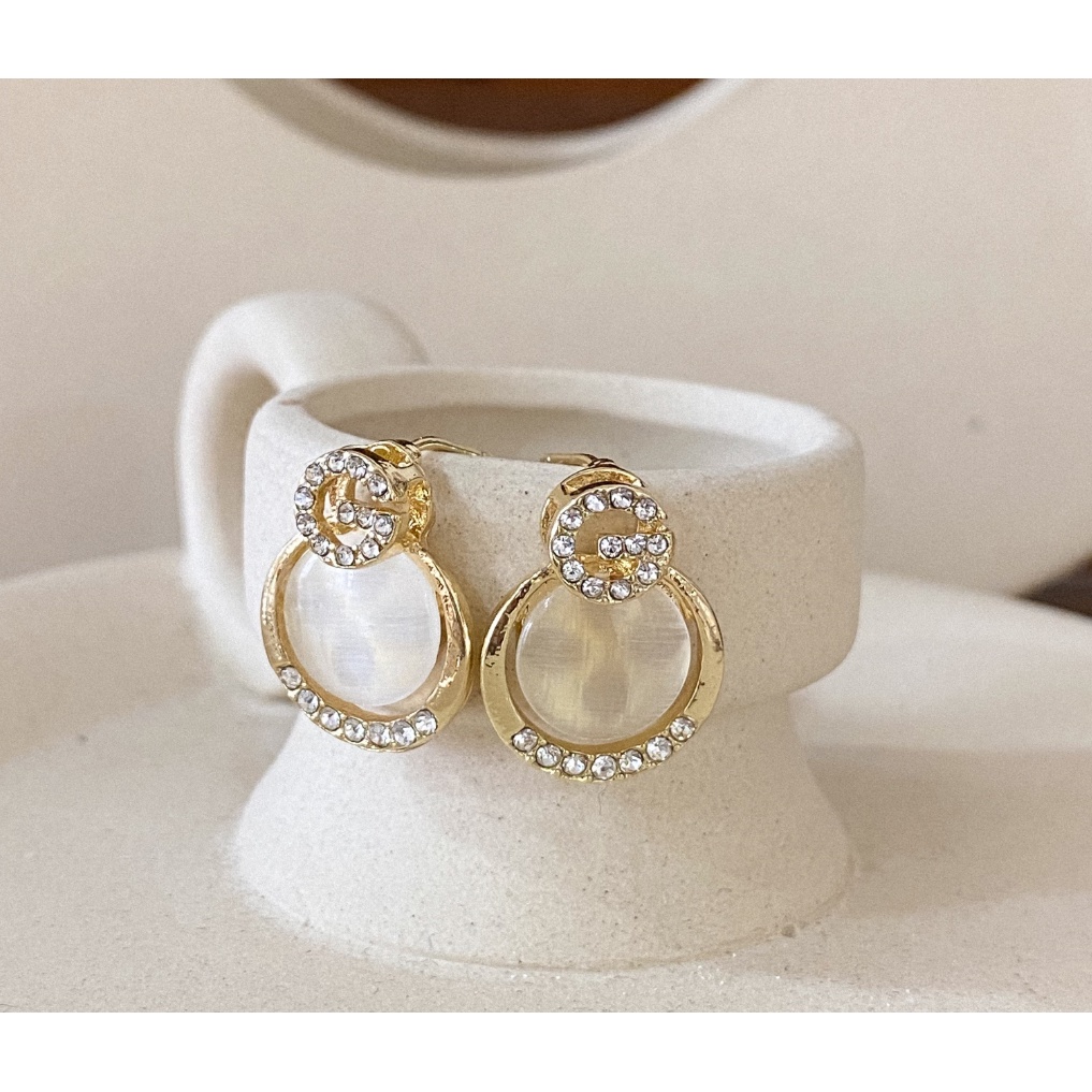 Bông Tai Mặt Đá Tròn Nhỏ Xinh [BT05]