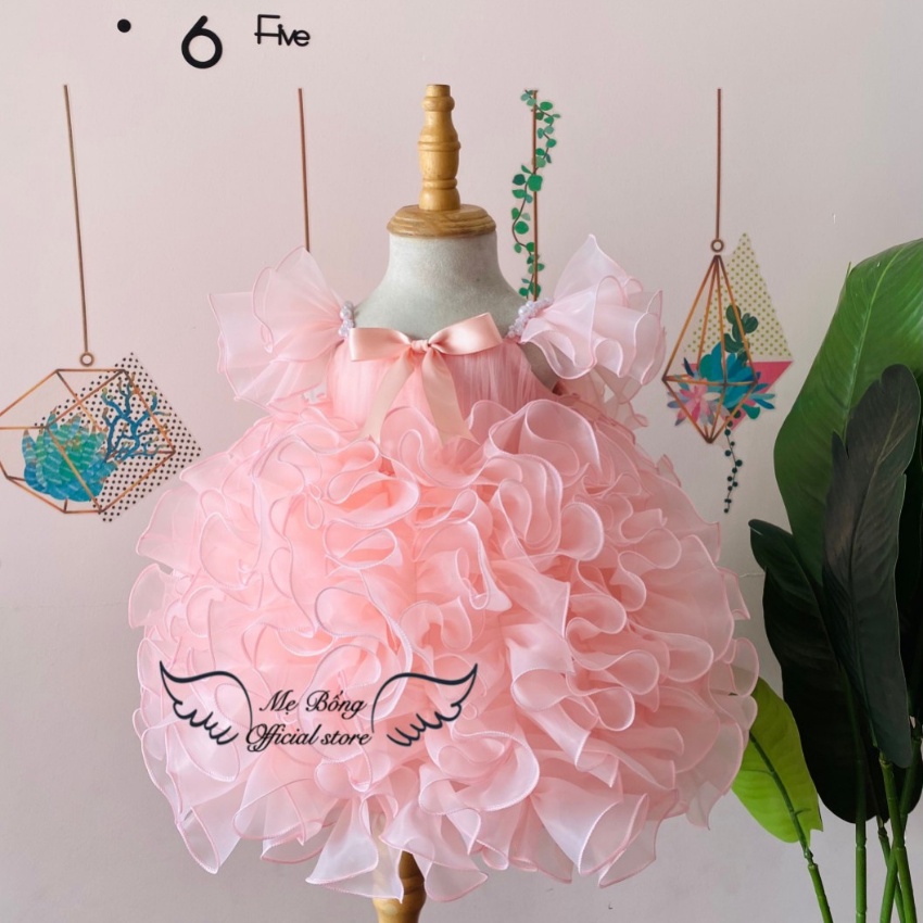 Đầm Phồng Tự Nhiên Cho Bé -Thời Trang Cho Bé-Váy Thiết Kế-Váy Công Chúa Bé Gái 1 Tuổi-Mẹ BốngPrincess dress