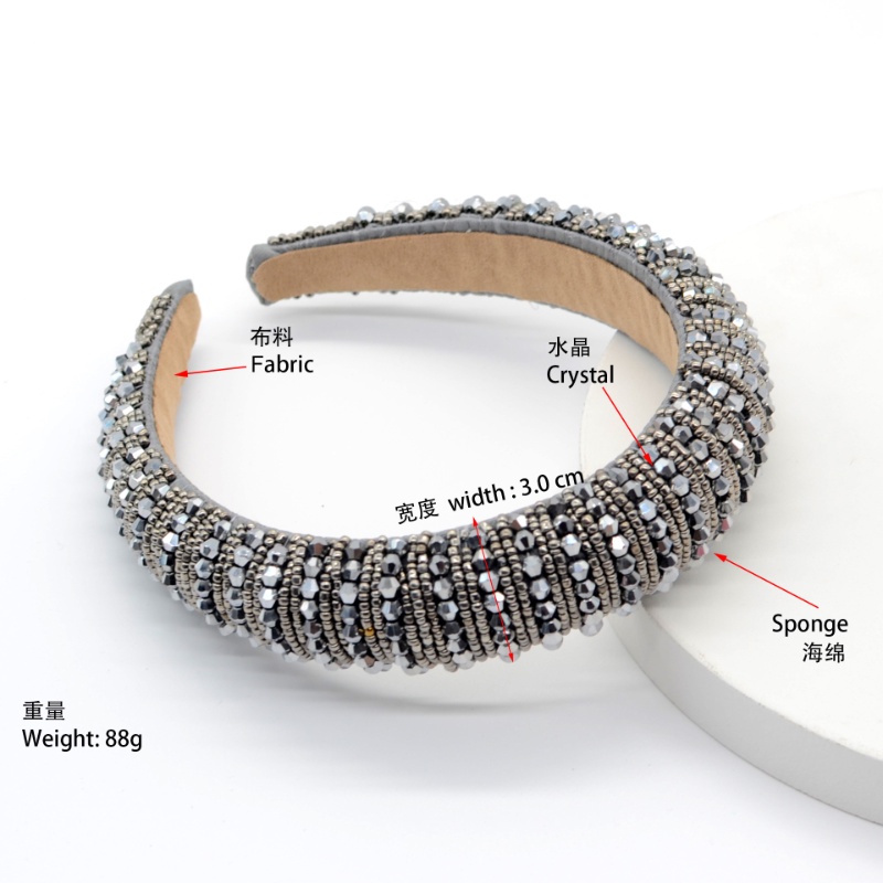 Băng Đô Bản Rộng Đính Đá Pha Lê Lấp Lánh Phong Cách Baroque Thời Trang Cho Nữ