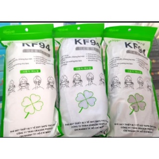 Khẩu trang kf 94 3 màu trắng xanh xám