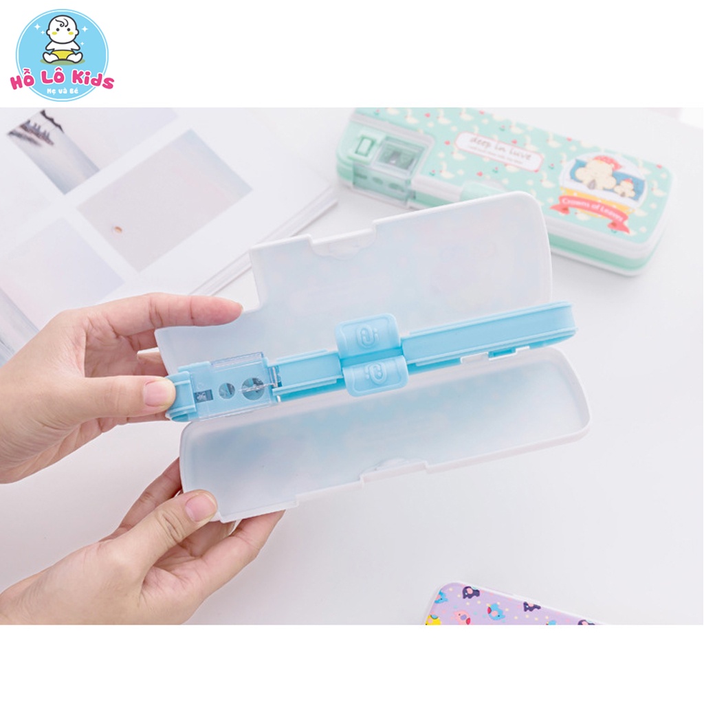 Hộp bút đa năng cho học sinh tiểu học 2 ngăn có gọt bút chì dễ thương Hồ Lô Kids
