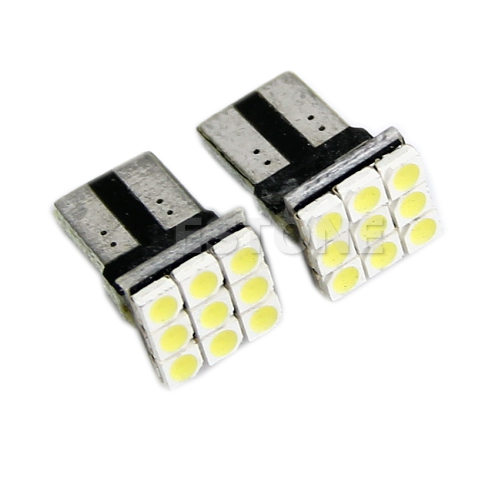 Set 2 Bóng Đèn Pha LED T10 194 168 W5W 9 LED SMD 3528 Chuyên Dụng Cho Xe Hơi