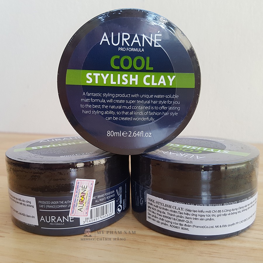 Sáp vuốt tóc Aurane cool stylish clay 80g - nhập khẩu Pháp