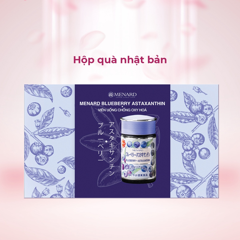 [HÀNG TẶNG KHÔNG BÁN] Vỏ hộp quà cho 3 hộp viên uống bảo vệ sức khỏe Menard Blueberry (60 viên x 3)