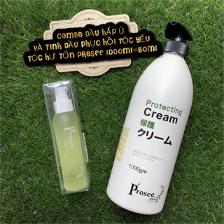 COMBO BỘ SẢN PHẨM HẤP VÀ TINH DẦU PHỤC HỒI TÓC YẾU TÓC HƯ TỔN PROSEE 1000ml / 80ml