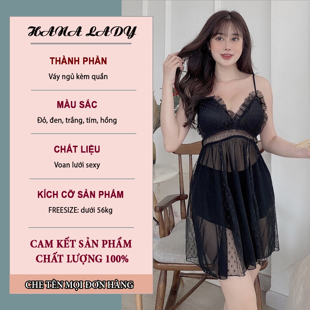 Váy ngủ gợi cảm siêu mỏng - Đầm ngủ voan lụa kèm quần gợi cảm xuyên thấu V481