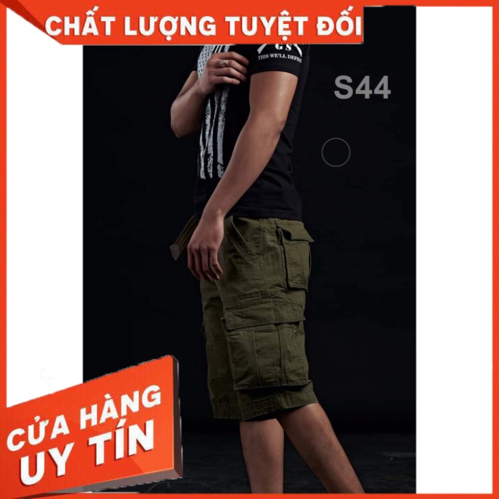 Quần túi hộp nam short kaki cao cấp vải dày mát loại quần short kaki nam túi hộp form rộng QSKTH15 - Hàng nhập khẩu