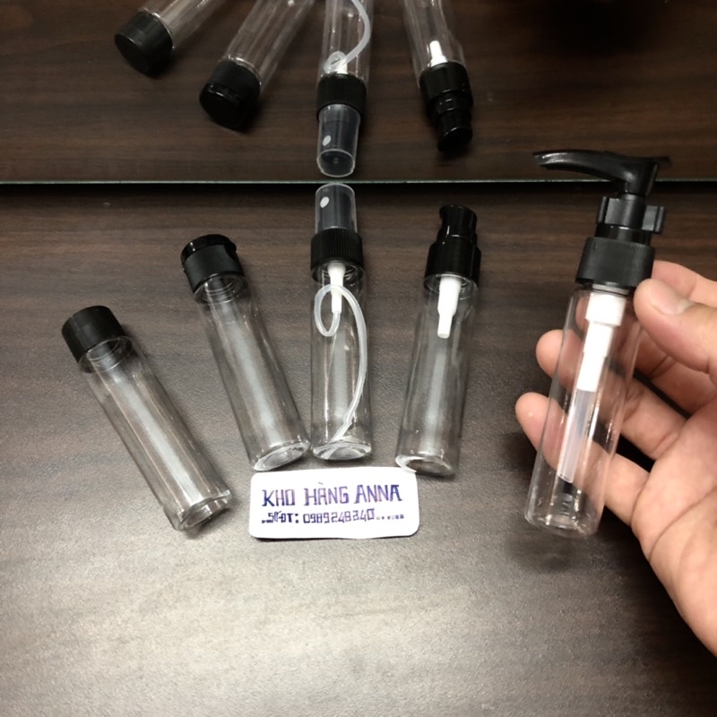 Set 5 chai 30ml du lịch chiết Mỹ phẩm - Bộ 5 chai 30ml CAO trong suốt : xịt sương/ vòi nhấn/ xịt giọt/ nắp bật/ nắp vặn