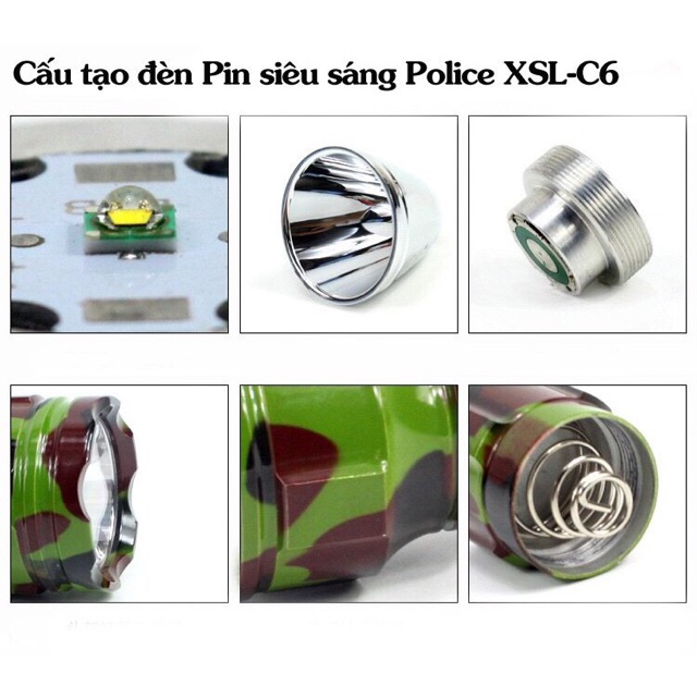 Đèn pin siêu sáng Police C6 loại pin sạc