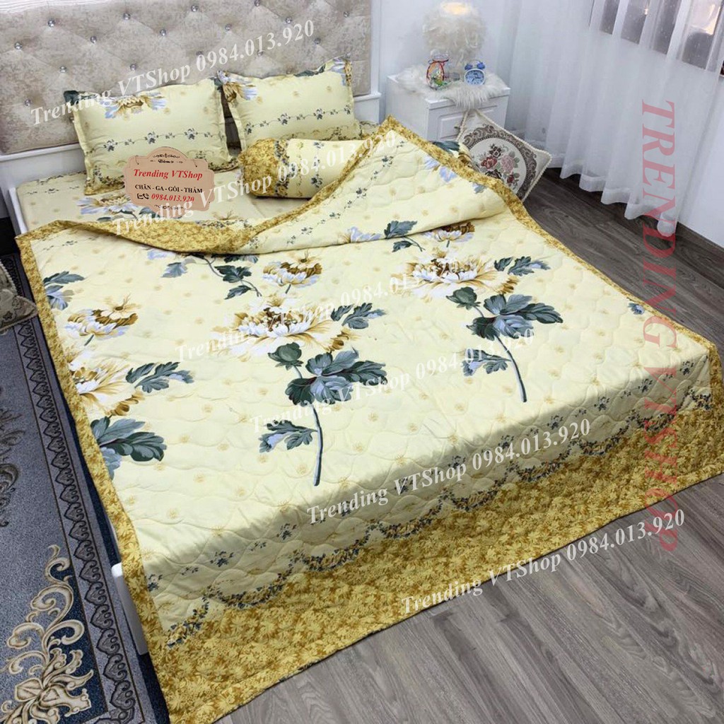 [Giá hủy diệt] Bộ 5 món chăn hè ga gối chất liệu Poly Cotton  không bai xù, mẫu mã đa dạng | BigBuy360 - bigbuy360.vn