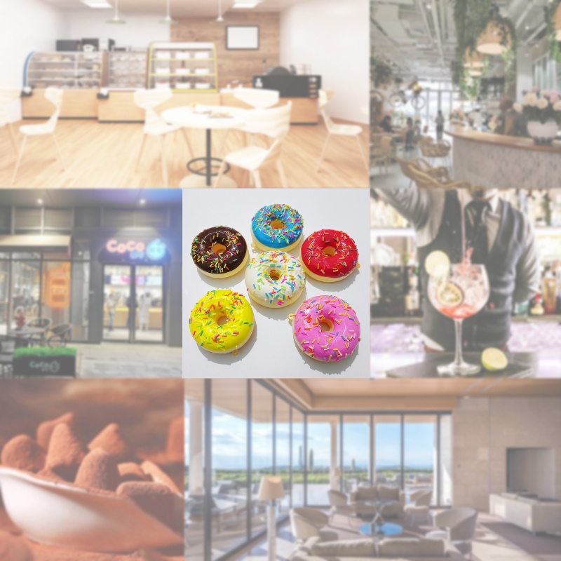 Đồ Chơi Xốp Squishy Giảm Stress Hình Bánh Donut Dễ Thương Cho Bé